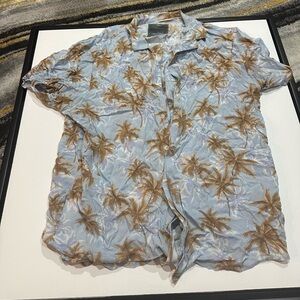 Color Blue And Brown Palm Tree Shirt